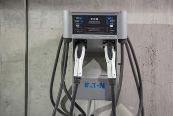 Electric car charging station.